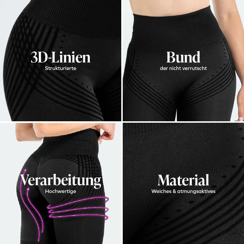 3D-Leggings | Zwart