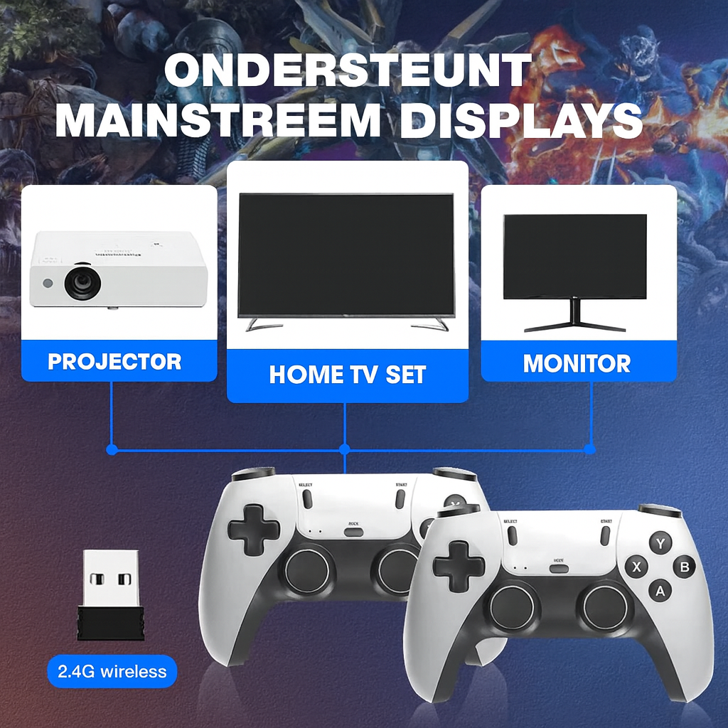 ROOLO  - RETRO GAMINGDOCK [2 GRATIS CONTROLLERS + 60.000 GAMES]